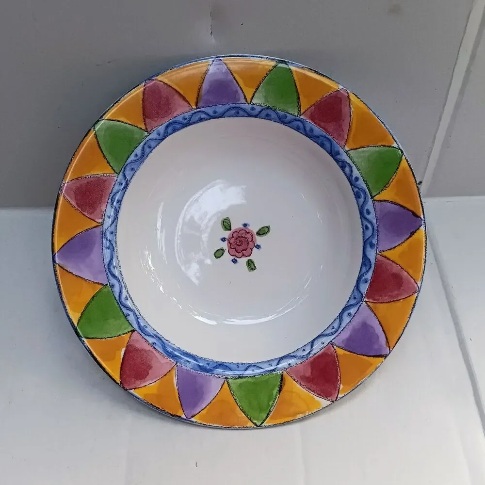Vtg Sango The Sweet Shoppe Rim Soup Bowl-Peach Cobbler-3026-Whimsical-Y2K